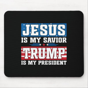 Mousepad Jesus É Meu Salvador Trump É Meu Presidente Trump