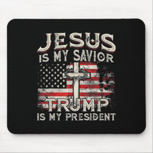 Mousepad Jesus É Meu Salvador Trump É Meu Presidente Trump