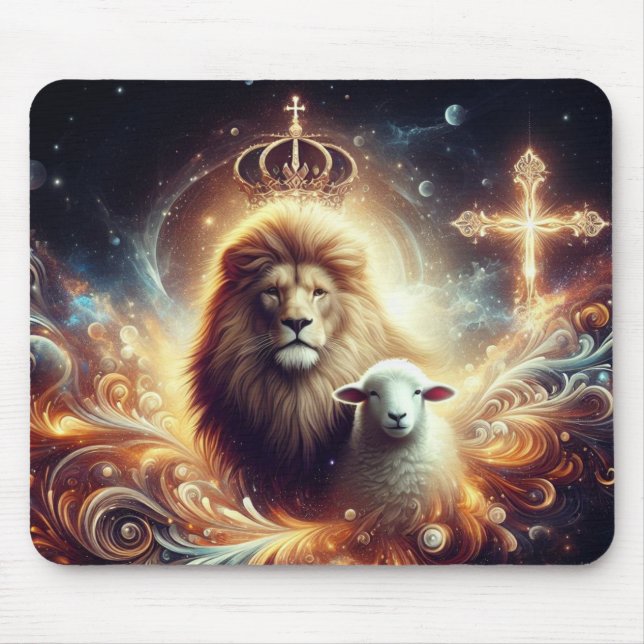 Mousepad Jesus é o Leão e o Lamb (Frente)