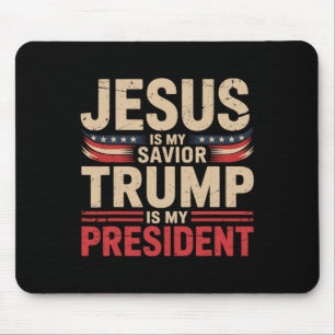 Mousepad Jesus é o meu salvador Trump é o meu presidente pr