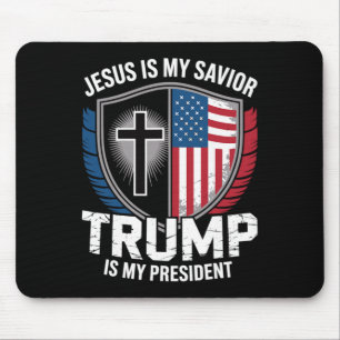 Mousepad Jesus é o meu salvador Trump é o meu presidente pr