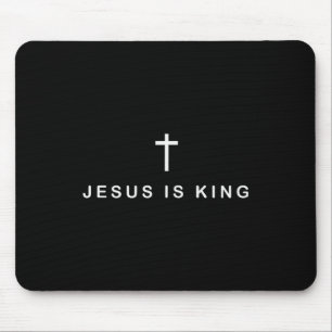 Mousepad Jesus É Rei Cruz Sutil Cristão Minimalista Religio