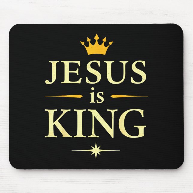 Mousepad Jesus É Rei _ Design de Fé Cristã (Frente)