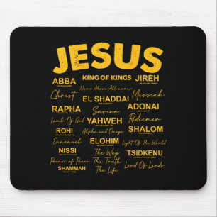 Mousepad Jesus É Rei Nomes de Deus Hebraico Jesus Cristão 