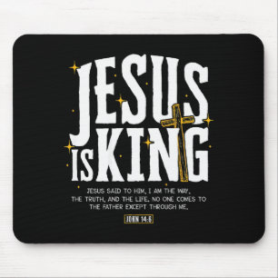 Mousepad Jesus é Rei Versículo Bíblico João 14_6 Cristão De