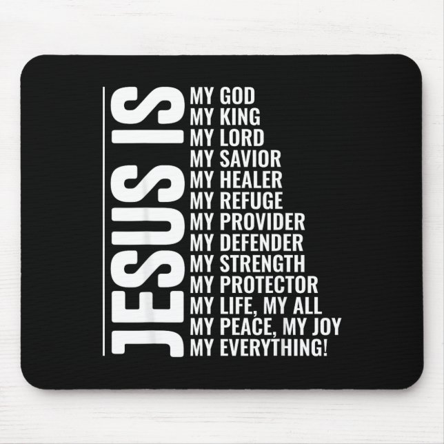 Mousepad Jesus é tudo fé cristã inspiradora (Frente)