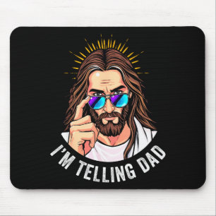 Mousepad Jesus engraçado estou contando ao papai Religioso