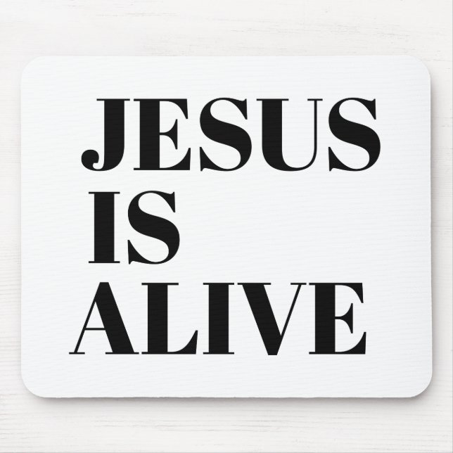 Mousepad Jesus está vivo Cristo é risen cita Deus não (Frente)