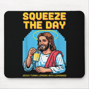 Mousepad Jesus Fazendo Limonada Engraçado Cristão Homens Mu