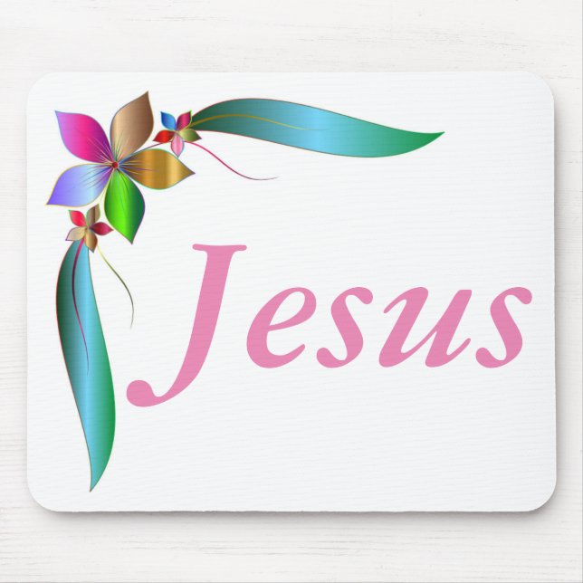 MOUSEPAD JESUS FLOWER RIBBON (Frente)