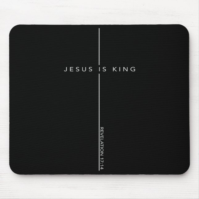 Mousepad Jesus Is King Cross Christian Faith Bible Verse  (Frente)