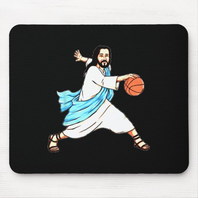 Mousepad Jesus joga basquete no Natal (Frente)