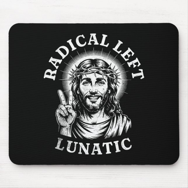 Mousepad Jesus Louco da Esquerda Radical (Frente)