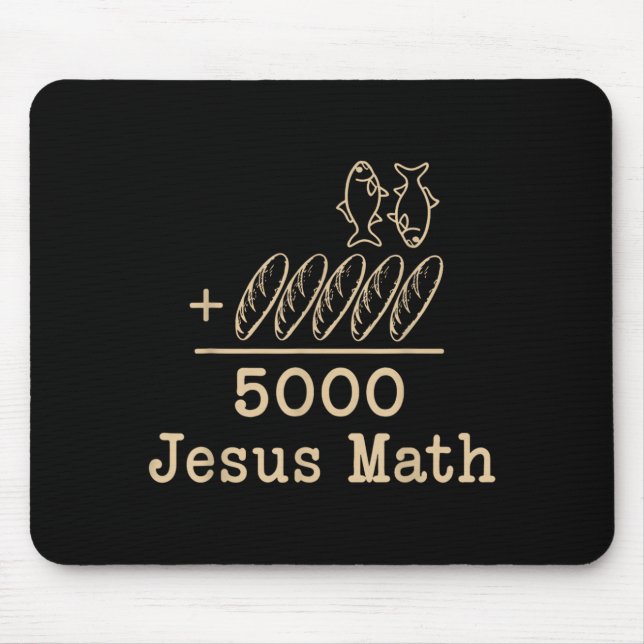 Mousepad Jesus Matemática 2 Peixes 5 Pães Alimenta Os 5000  (Frente)