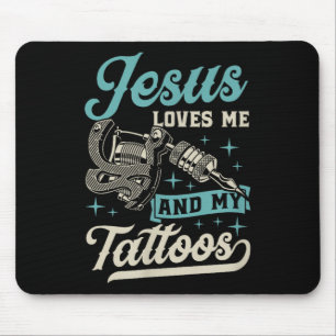 Mousepad Jesus Me Ama E Minhas Tatuagens Tocadas Na Bíblia