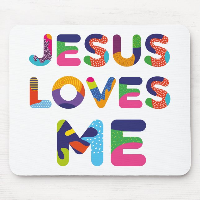 Mousepad Jesus me ama uma arte colorida (Frente)