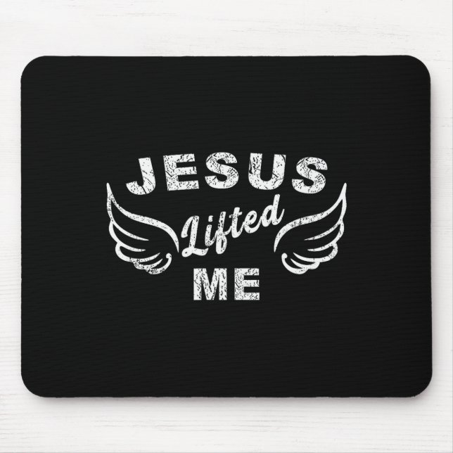 Mousepad Jesus Me Levantou - Edgy Baseado na Fé Cristã _1  (Frente)