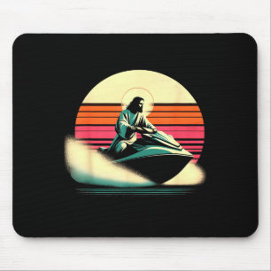 Mousepad Jesus pilotando jet ski - engraçado jato religioso