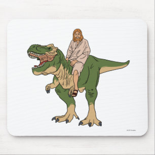 Mousepad Jesus que monta T-Rex