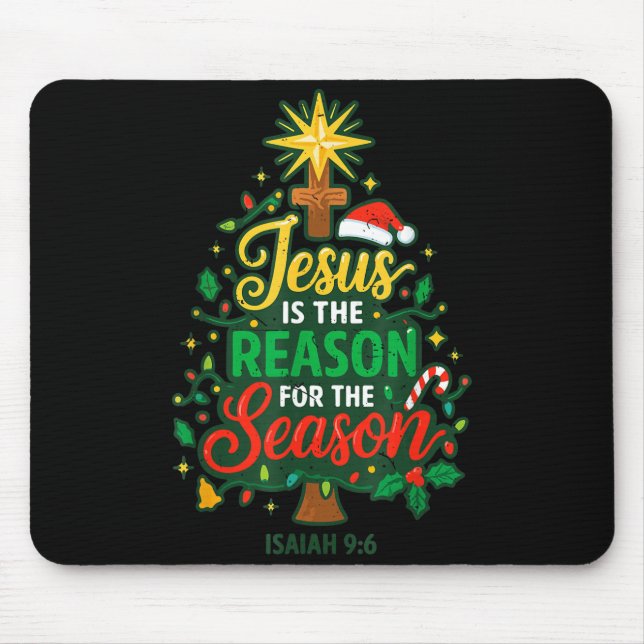 Mousepad Jesus Reason Season Christian Christmas Family Pjs (Frente)