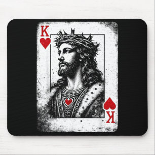 Mousepad Jesus rei de copas jogo de cartas religioso retrô