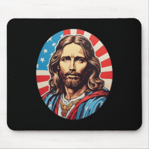 Mousepad Jesus Republicano – Arte Pop Ousado Com Bandeira A
