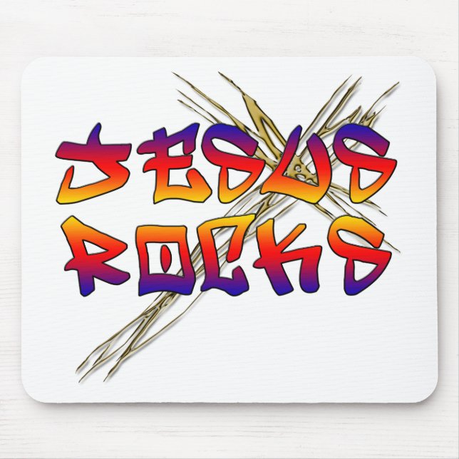 Mousepad Jesus Rocks Christian (Frente)