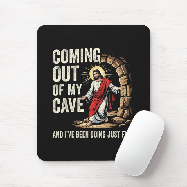 Mousepad Jesus Saindo Da Minha Caverna (Com mouse)
