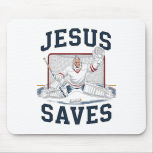 Mousepad Jesus Salva Equipe de Jogador de Hóquei Deus Amant