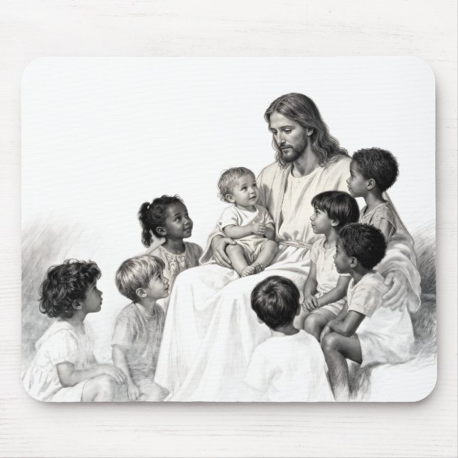 Mousepad Jesus Sentado com Crianças (Frente)