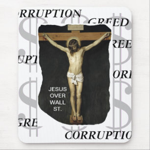MOUSEPAD JESUS SOBRE RUAS DE PAREDE. CORRUPÇÃO VERDE