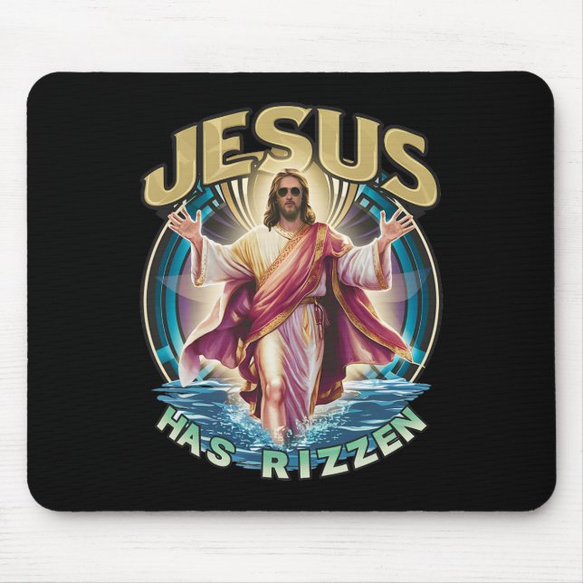 Mousepad Jesus Tem Páscoa Rizzen, domingo, Veste Design Eng (Frente)