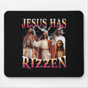 Mousepad Jesus Tem Rizzen Christian Meme Novelty Jesu