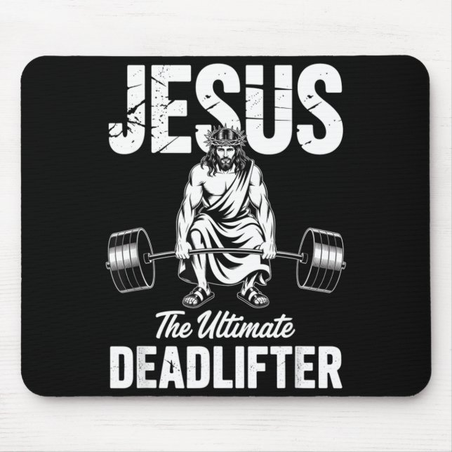Mousepad Jesus The Deadlifter Funny Christian Gym Pun  (Frente)