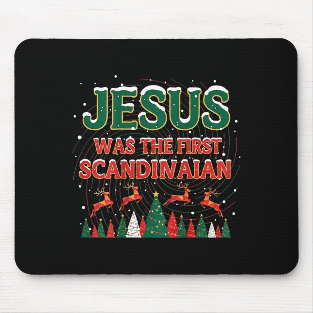 Mousepad Jesus Was The First Ecrow Ugly Sweater Style  (Frente)