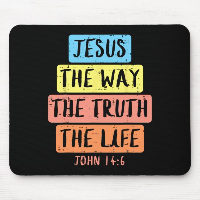 Mousepad Jesus Way Verdade Vida John 146 Páscoa Religiosa M (Frente)