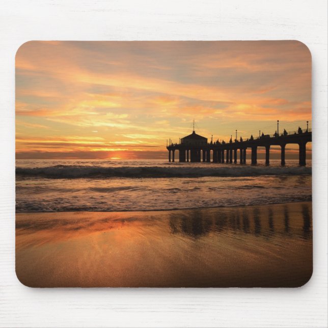 Mousepad Jetty Over Ocean Beach Sunset (Frente)