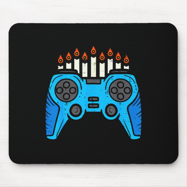 Mousepad Jewish Video Game Gamer Hanukkah Chanukah Men Boy  (Frente)