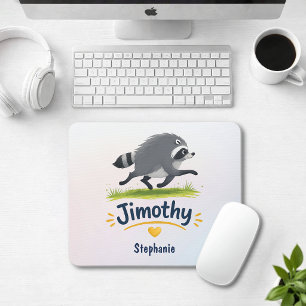 Mousepad Jimothy Raccoon Viral Engraçado Panda Lixo Vida Se