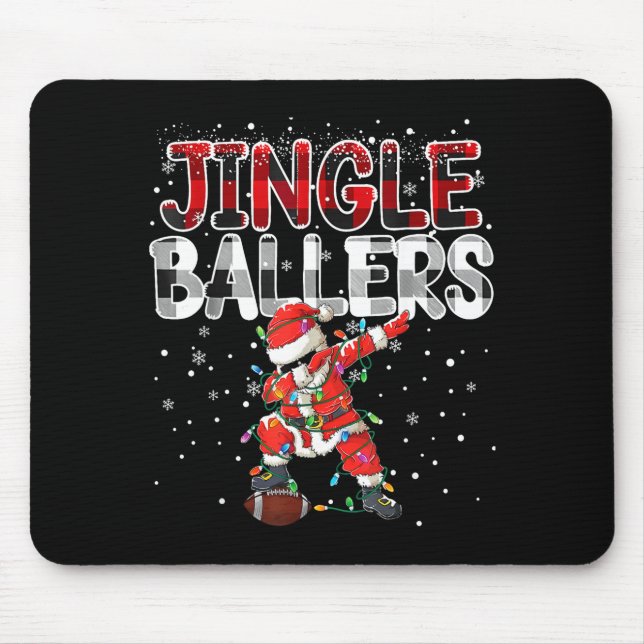 Mousepad Jingle Ballers Santa Football Christmas Soccer Pla (Frente)