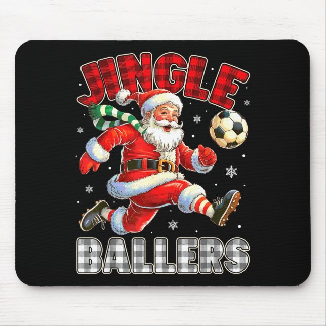 Mousepad Jingle Ballers Santa Football Christmas Soccer Pla (Frente)