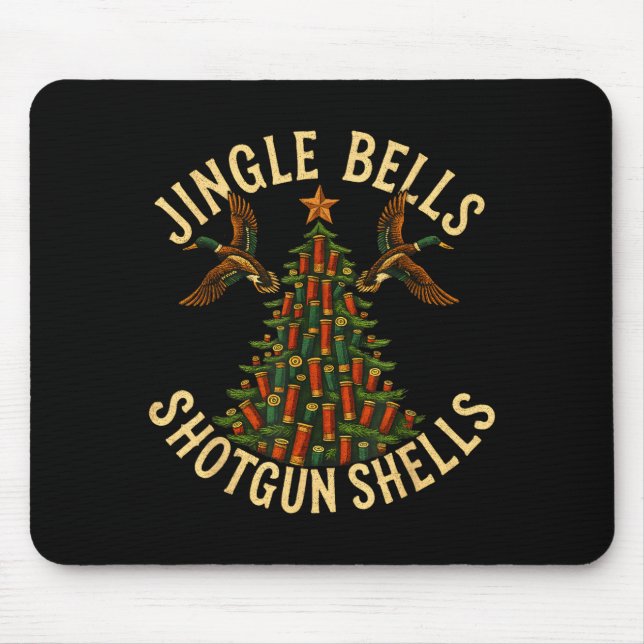 Mousepad Jingle Bells Shotgun Shells Funny Hunting Christma (Frente)