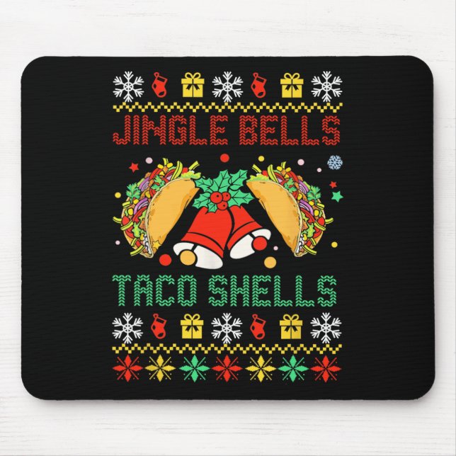 Mousepad Jingle Bells Taco Concha Família Engraçada Ug (Frente)