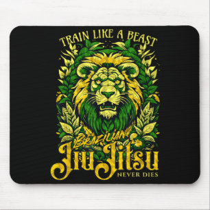 Mousepad Jiu Jitsu Brasileiro __ Leão Lutador de MMA Legal