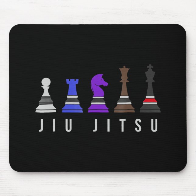 Mousepad jiu jitsu treinando xadrez, presente bjj com texto (Frente)