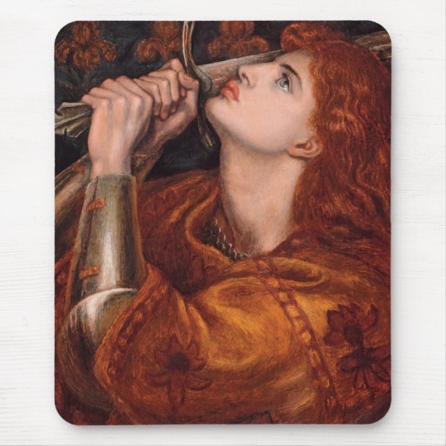 Mousepad Joan of Arc (Retrait) (por Dante Gabriel Rossetti) (Frente)