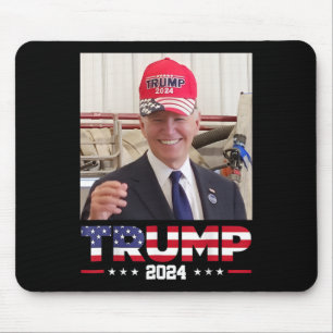 Mousepad Joe Biden Usando Um Chapéu De Trump