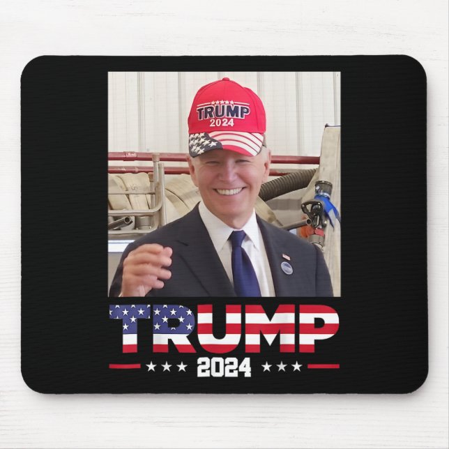 Mousepad Joe Biden Usando Um Chapéu De Trump (Frente)