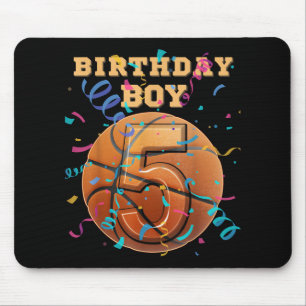 Mousepad Jogada de basquete de 5 Birthday Boy 55 Anos