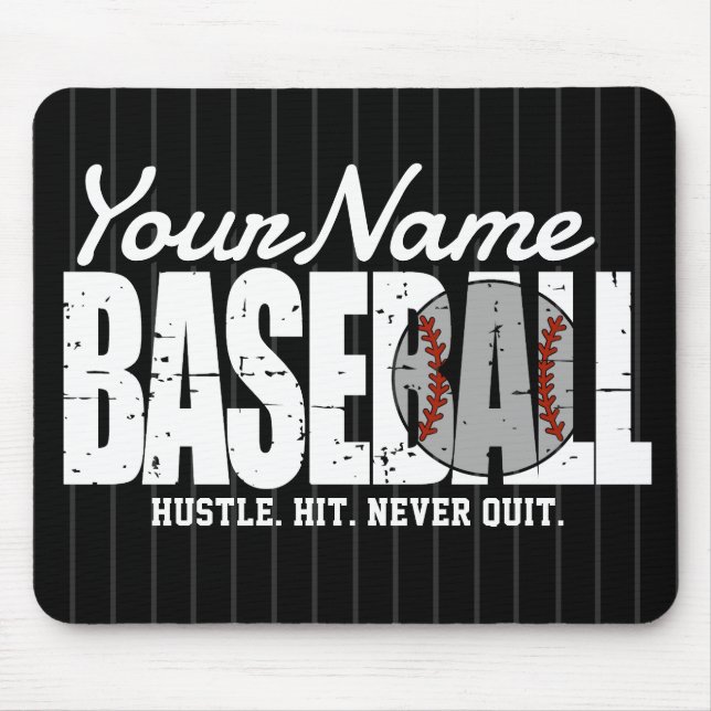 Mousepad Jogador da Equipe Pinstripe do ADD do Baseball Ret (Frente)